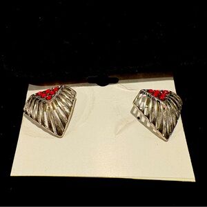 Flawless  Red Ruby Oval Cut 925Sterling Silver Gemstone Earrings NWT